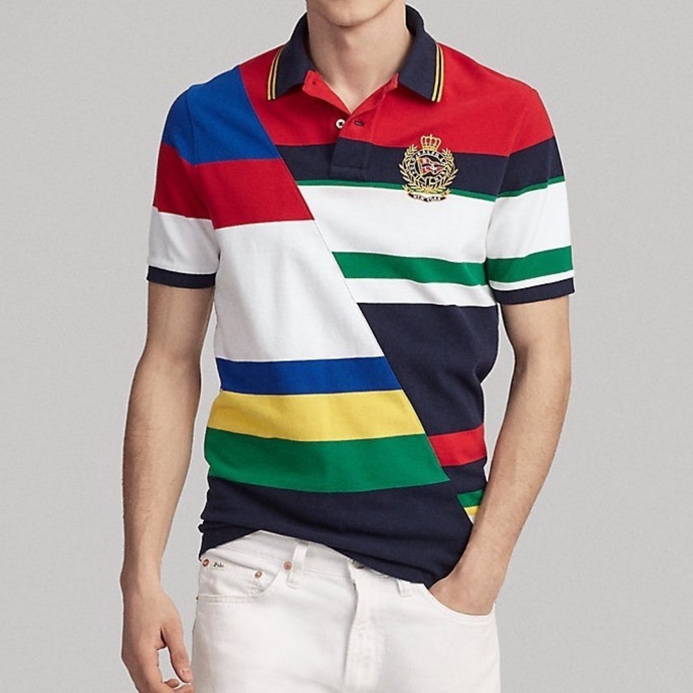 Polo Ralph Lauren Nautical Color Block Polo Shirt Men's XL Classic Fit Multi